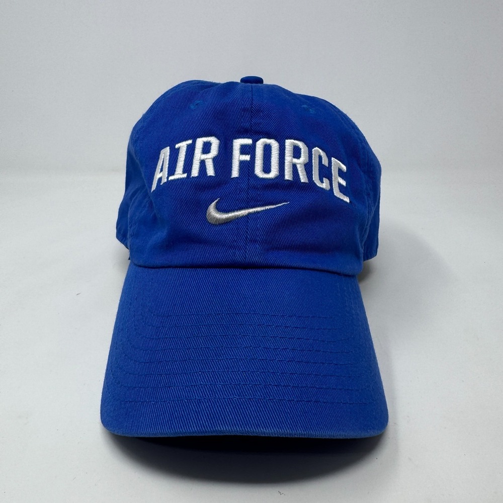 Nike Heritage 86 Air Force Falcons Strapback Hat Blue Swoosh Spell Dad Cap Retro